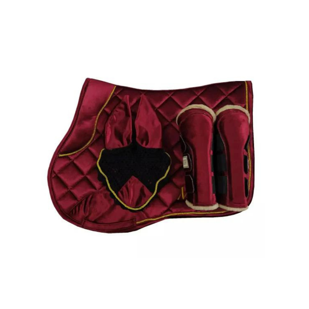 Red Silk Velvet Undersaddle Set