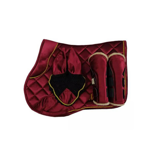 Red Silk Velvet Undersaddle Set