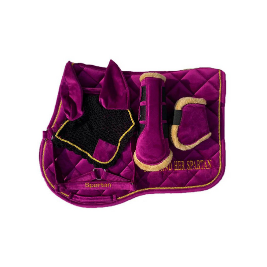 Purple Silk Velvet Undersaddle Set