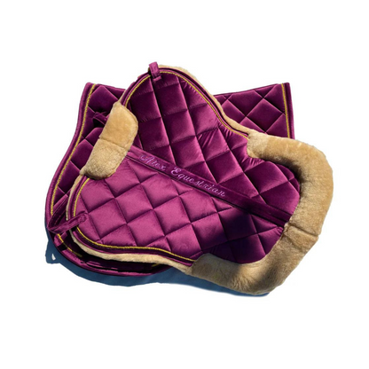 Purple Silk Velvet Saddle and Plush Set